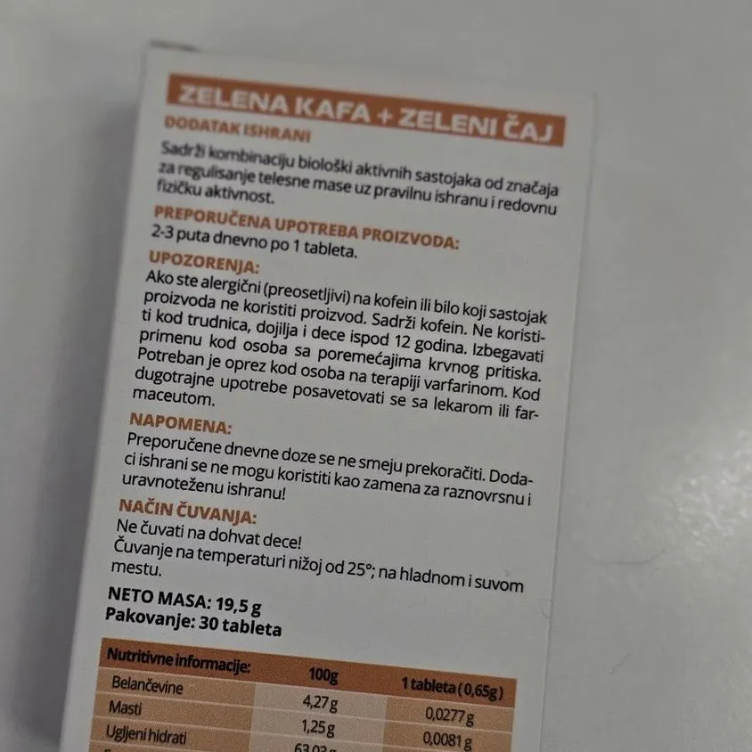 Zelena Kafa + Zeleni Čaj — slika pakovanja 2